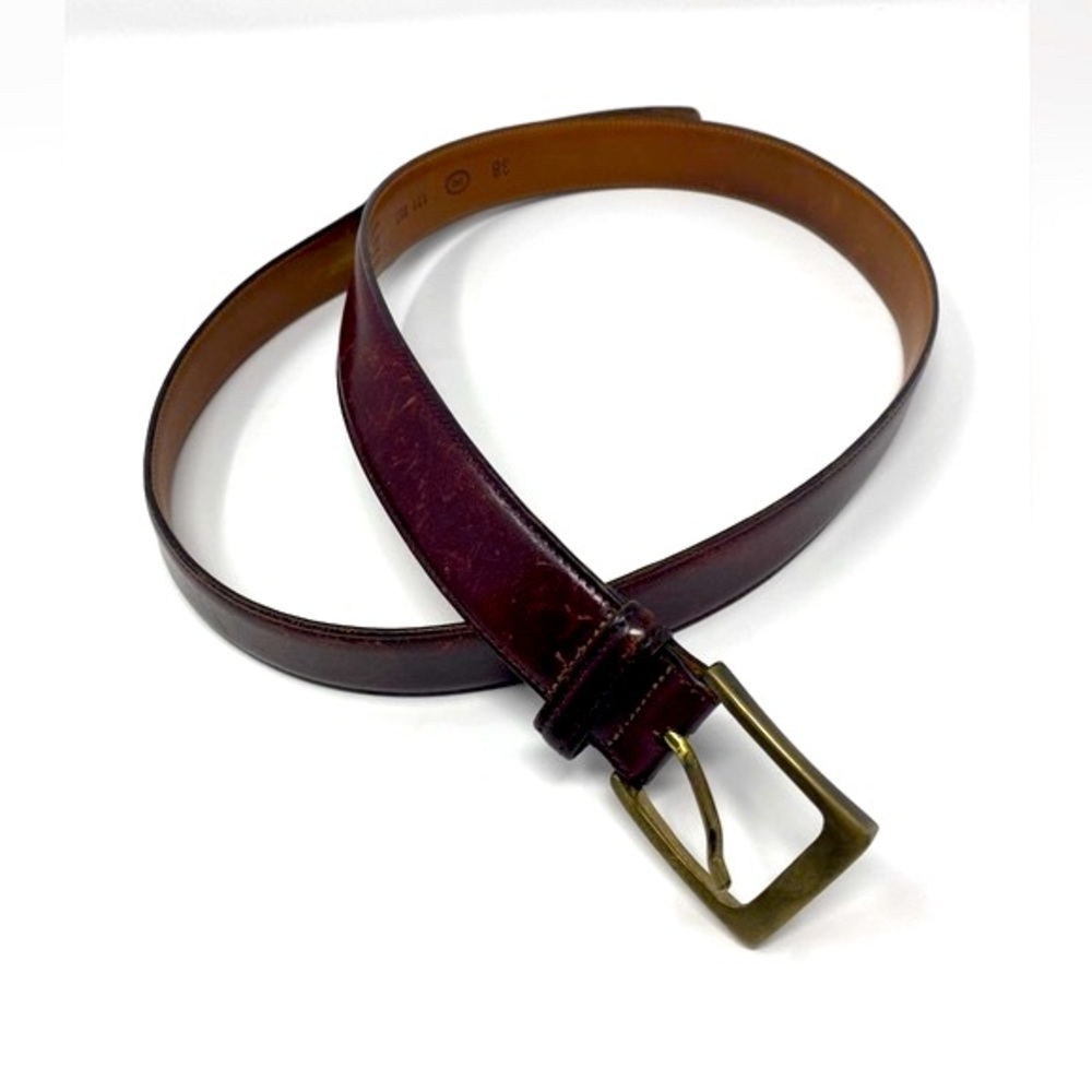 Trafalgar Vintage Belt Sz 38 Brown Cortina Leather bronze Hardware USA Made